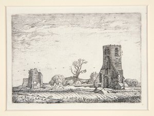 Ruinen einer Kirche (Kapelle von Eykenduynen bei Den Haag), Platte 10 aus der Serie Die Landschaften