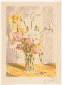 Tulpen und Narzissen in einer Vase von Willem Roelofs (II) (signed by artist)