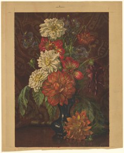 Vase mit Dahlien von Willem Roelofs (II) (signed by artist)