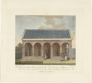 Das Zar Peter Haus in Zaandam, 1697, ca. 1825 von Willem Senus van