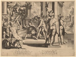 Allegorie der Gerechtigkeit von Willem Swanenburgh, after Joachim Anthonisz Wtewael