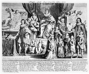 Der Triumph von König James und seinen erhabenen Nachkommen, ca. 1622-4 von Willem Van de Passe
