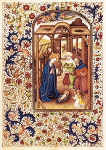 Szene der Geburt Christi aus dem „Stundenbuch der Leonor de la Vega“