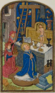 Die Messe des heiligen Gregor, aus einem Stundenbuch