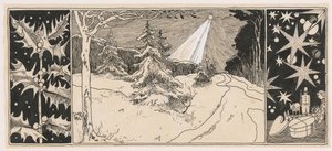 Stern scheint auf eine Winterlandschaft von Ludwig Willem Reymert Wenckebach