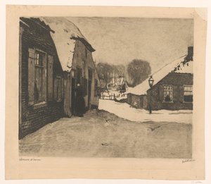 Verschneite Häuser in Ede von Willem Witsen (signed by artist)