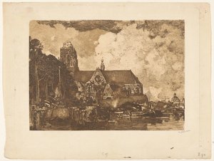 Ansicht der Grote Kerk in Dordrecht von Willem Witsen (signed by artist)