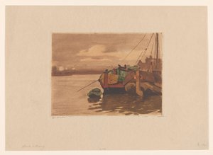 Kähne im IJ in Amsterdam von Willem Witsen (signed by artist)