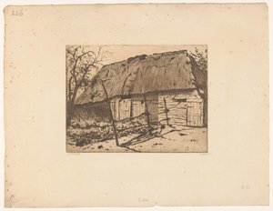 Scheune mit Zaun in Brabant von Willem Witsen (signed by artist)