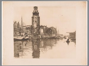 Blick auf den Montelbaanstoren in Amsterdam von Willem Arnoldus Witsen