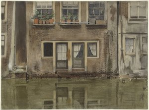 Haus an einer Gracht in Amsterdam