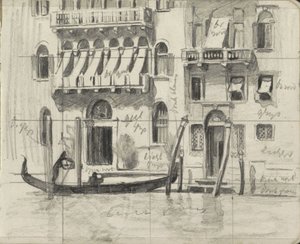 Häuser mit Markisen über den Balkonen am Canal Grande in Venedig von Willem Arnoldus Witsen
