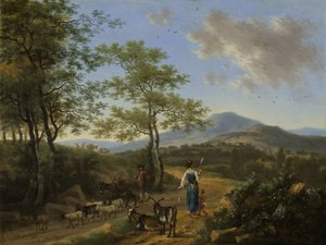 Italienische Landschaft mit Hirten