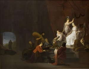 Allegorie auf den Frieden. Pax wird von Minerva gekrönt