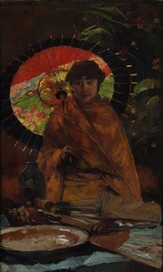 Mädchen mit japanischem Sonnenschirm, ca. 1899