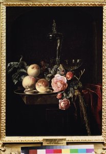 Stillleben mit Rosen und Pfirsichen von Willem van Aelst