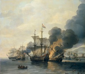 Die Schlacht von Livorno, 4. März 1653 von Willem van Diest