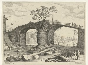 Brücke über einen Fluss von Willem van Nieulandt (II)