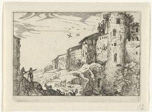 Landschaft mit römischer Ruine von Willem van Nieulandt (II)