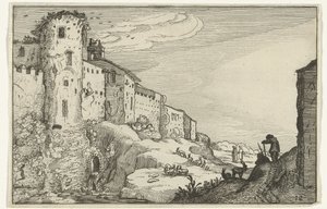 Landschaft mit römischer Ruine von Willem van Nieulandt (II)