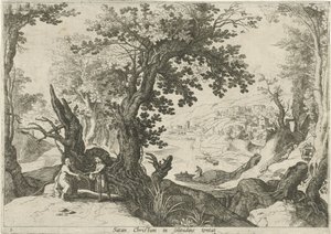 Landschaft mit der Versuchung Christi von Willem van Nieulandt (II)