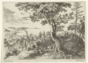 Reisender wird von Räubern angegriffen (Italienische Landschaften) von Willem van Nieulandt (II)