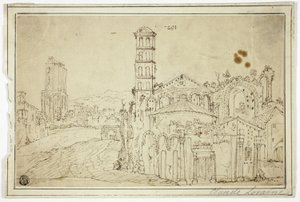 Ansicht in Rom: Torre della Melisa, Ruinen einer frühchristlichen Kirche