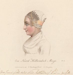 Kopfbedeckung eines Mädchens aus Nordholland, 1816 von Willem van Senus