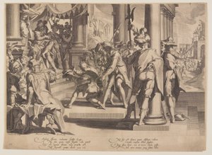 Allegorie der Gerechtigkeit, Heiligkeit des Gesetzes, Tafel 12 aus Throne der Gerechtigkeit von Willem van Swanenburgh