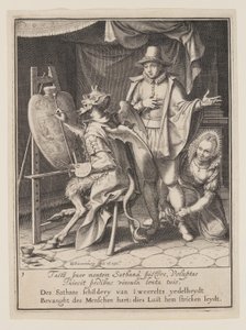 Der Teufel malt das Herz des Menschen, aus Allegorie des Missbrauchs weltlicher Güter