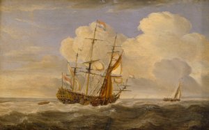 Ein niederländisches Flaggschiff vor dem Wind, spätes 17. bis frühes 18. Jahrhundert