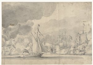 Seeschlacht bei Lowestoft am 13. Juni 1665 von Willem van de Velde (I)