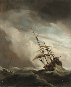 Ein Schiff auf hoher See in einem Sturm, bekannt als 