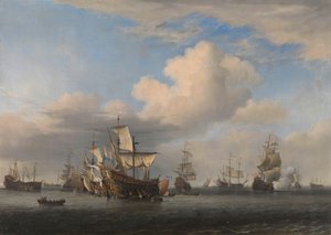 Erbeutete englische Schiffe nach der viertägigen Schlacht von Willem van de Velde (II)