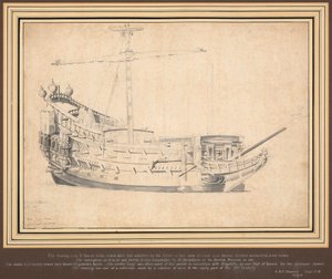 Ein englisches Schiff (Der Löwe?) um 1648 von Willem van de Velde the Elder