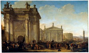 Ein Triumphzug, 17. oder frühes 18. Jahrhundert von Willem van de Velde the Younger