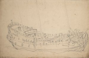 Porträt eines englischen Fünftrangschiffs, ca. 1675