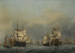 Die Vier-Tage-Schlacht, ca. 1670 von Willem van de Velde the Younger