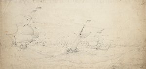 Eine niederländische Nachhutstaffel bei schwerer See, ca. 1672