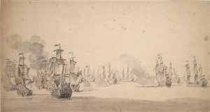 Strand und van Ghents Aktion von Willem van de the Elder Velde