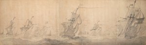 Niederländische Flotte vor der Küste der Nordfriesischen Inseln, 9. [OS] / 19. Oktober 1658