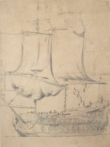 Porträt eines englischen Dreideckers, um 1685