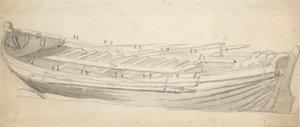 Studie einer Schiffsbarge, ca. 1665 von Willem van de the Elder Velde