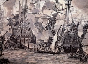 Die Schlacht im Öresund zwischen der niederländischen und der schwedischen Flotte, 8. November 1658 (Detail)