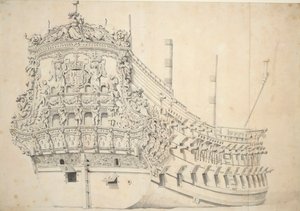 Porträt eines französischen Zweideckers. Gebaut in Holland 1666-1667, ca. 1667