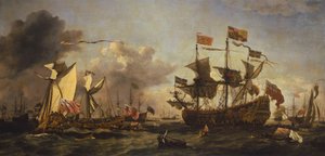 Königlicher Besuch der Flotte in der Themsemündung, 6. Juni 1672 von Willem van de Velde the Younger