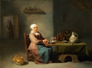 Eine Frau in einer Küche von Willem van the Elder Herp