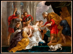 Esther stellt sich im Palast vor von Willem van the Elder Herp