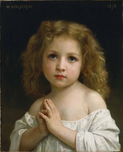 "Porträt eines kleinen Mädchens mit gefalteten Händen im Gebet" von William Adolphe Bouguereau
