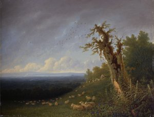 Hirtenjunge auf einem Hügel